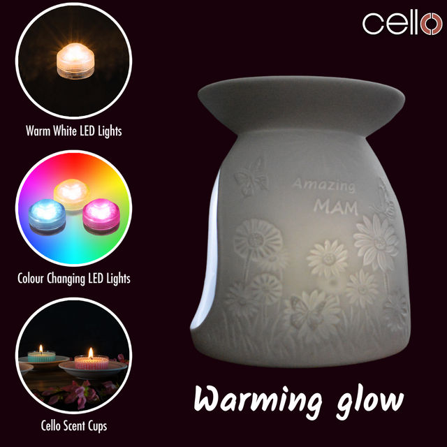 Cello Porcelain Tealight Burner - Amazing Mam
