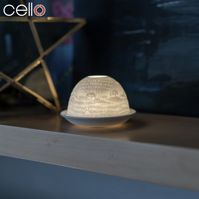 Cello Tealight Dome - Paw Prints