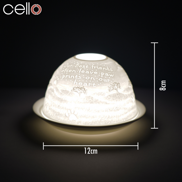 Cello Tealight Dome - Paw Prints