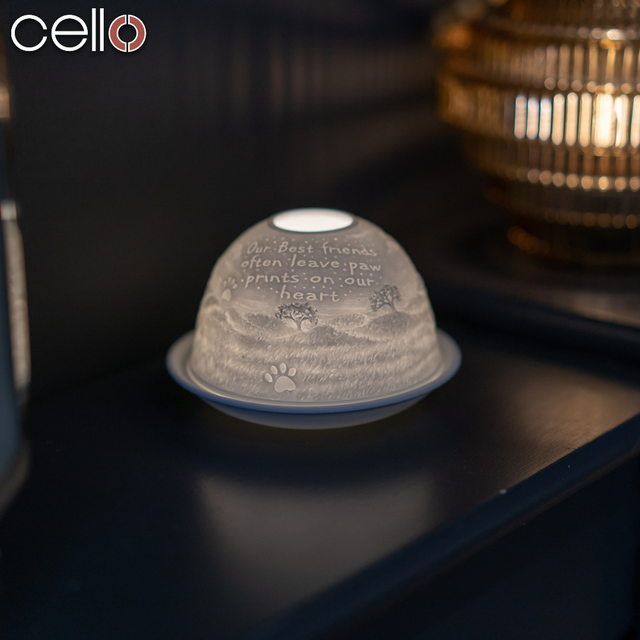 Cello Tealight Dome - Paw Prints