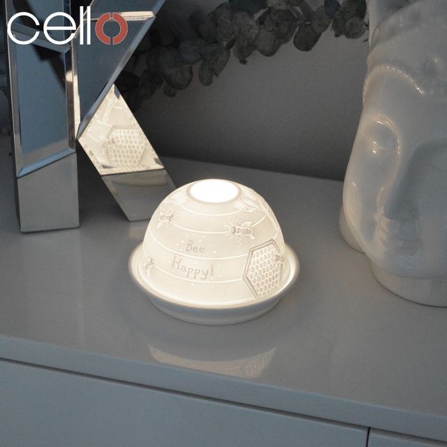 Cello Tealight Dome - Bee Happy