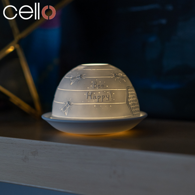 Cello Tealight Dome - Bee Happy