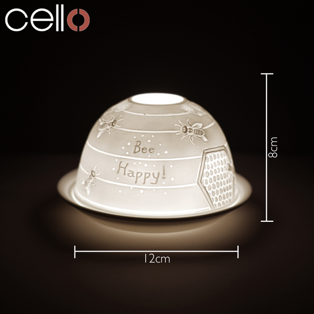 Cello Tealight Dome - Bee Happy