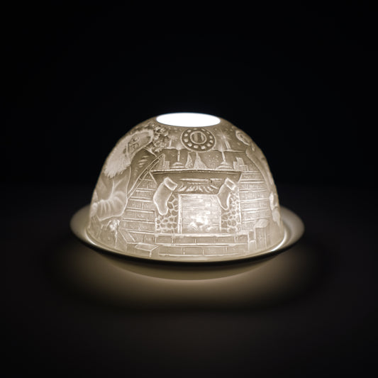Cello Tealight Dome - Santa & Dog
