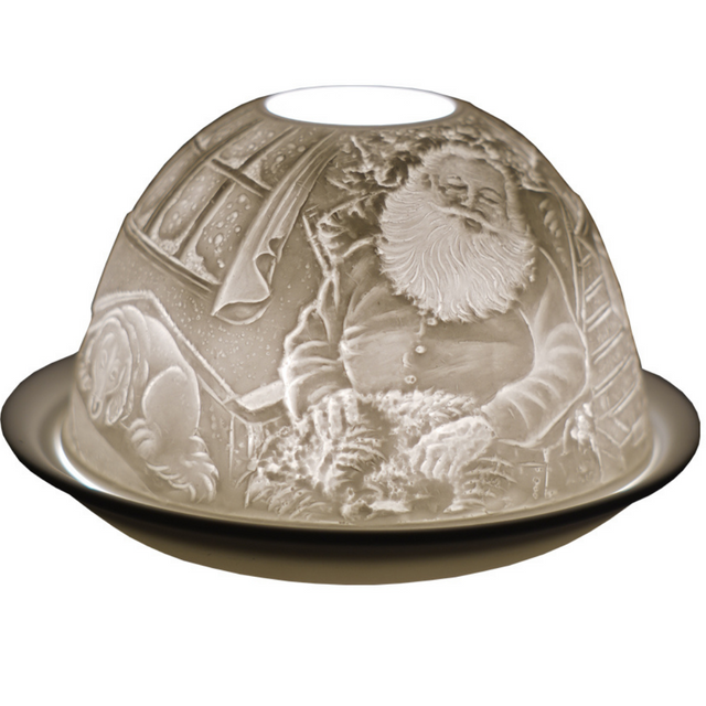 Cello Tealight Dome - Santa & Dog