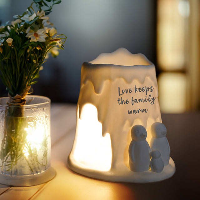 Cello Porcelain Tealight Burner - Penguin Family