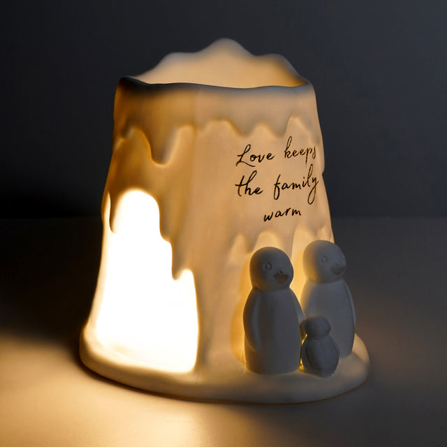 Cello Porcelain Tealight Burner - Penguin Family
