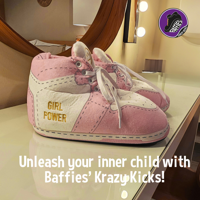 Baffies Krazy Kicks - Girl Power Trainer Slippers