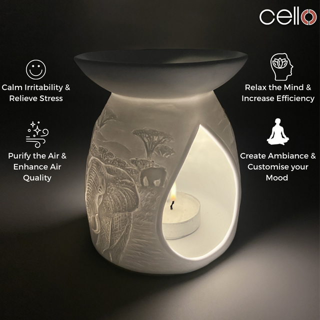 Cello Porcelain Tealight Burner - Elephant