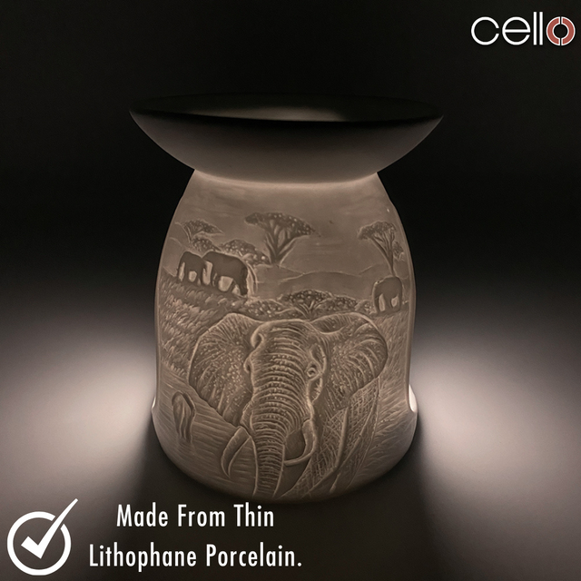 Cello Porcelain Tealight Burner - Elephant