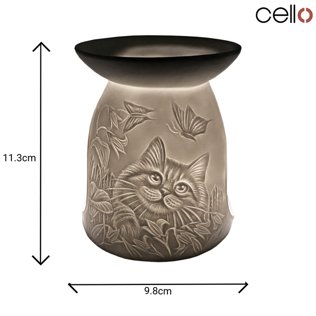 Cello Porcelain Tealight Burner - Cat