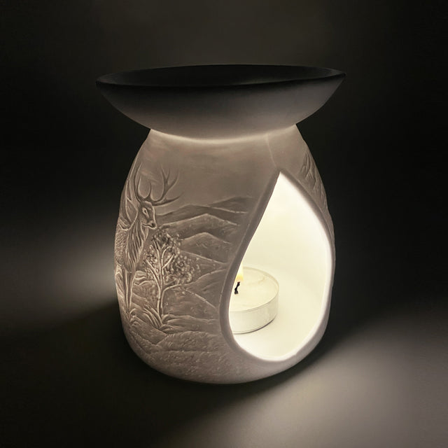 Cello Porcelain Tealight Burner - Mountain Stag