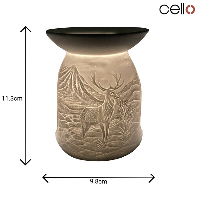 Cello Porcelain Tealight Burner - Mountain Stag