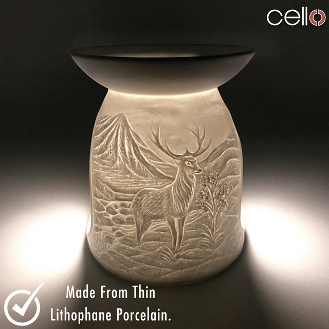 Cello Porcelain Tealight Burner - Mountain Stag