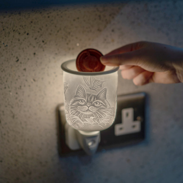 Cello Porcelain Plug In Electric Wax Burner- Cat