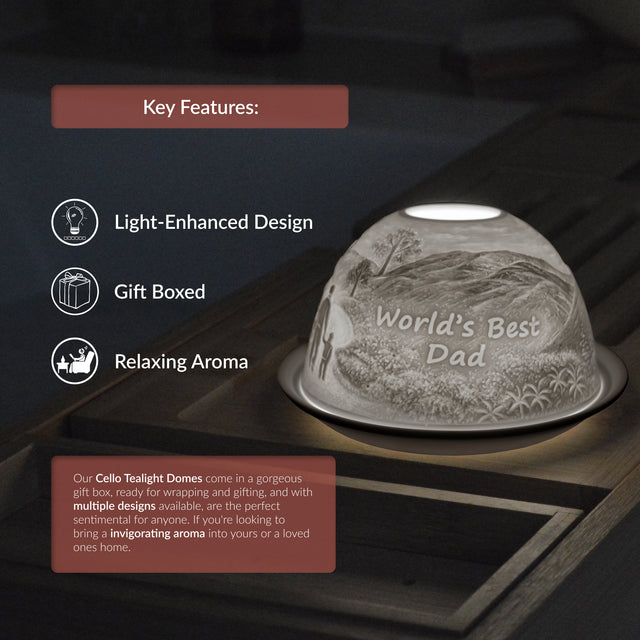 Cello Tealight Dome - Worlds Best Dad
