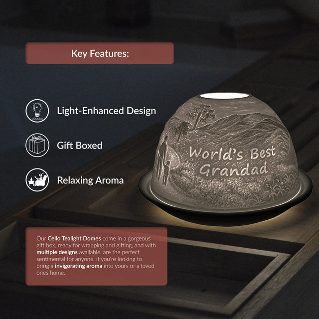 Cello Tealight Dome - Worlds Best Grandad