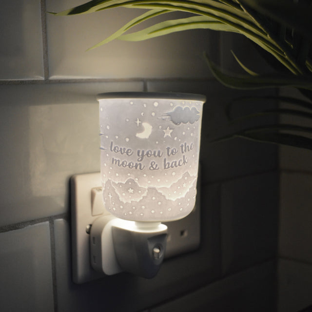 Cello Porcelain Plug In Electric Wax Burner - Love You To The Moon & Back