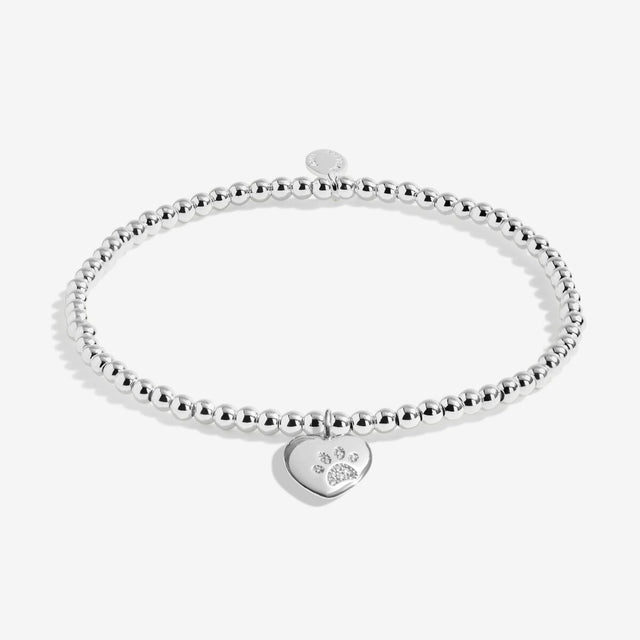 Joma Jewellery Silver Bracelet - Pets Leave Pawprints On Our Hearts - A Little