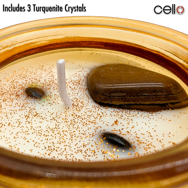 Cello Gemstone Candle - Valencia Orange with Tiger's Eye