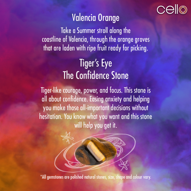 Cello Gemstone Candle - Valencia Orange with Tiger's Eye