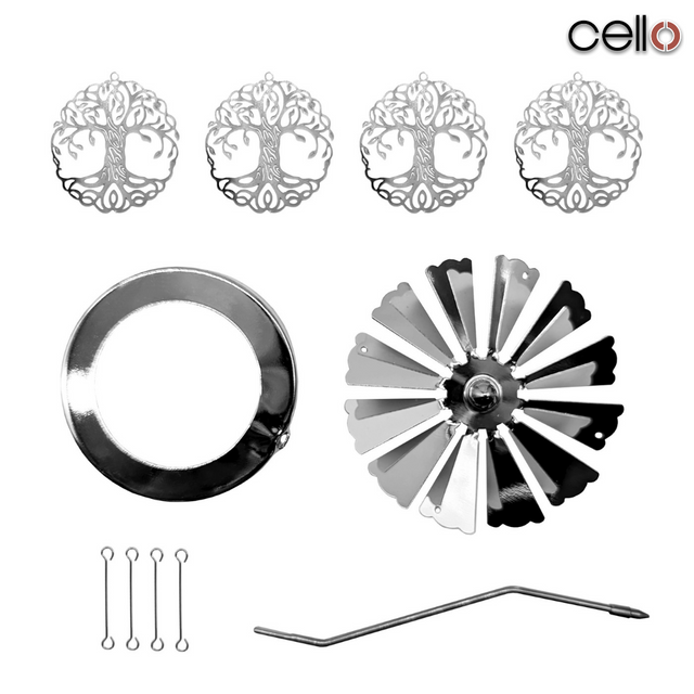 Cello Gemstone Candle with Convection Spinner - Wildflower Meadow with Rose Quartz
