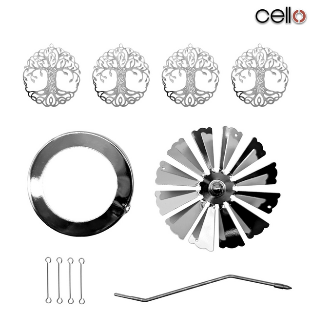 Cello Gemstone Candle with Convection Spinner - Clothesline Fresh with Clear Quartz