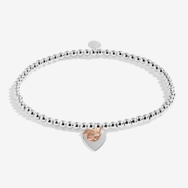 Joma Jewellery Silver Bracelet - Christmas Robin - A Little