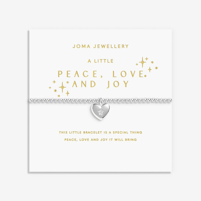 Joma Jewellery Silver Bracelet - Peace, Love And Joy - A Little