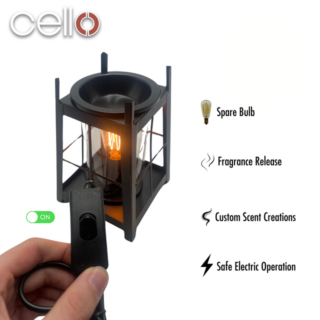 Cello Edison Metal Electric Wax Burner Lantern