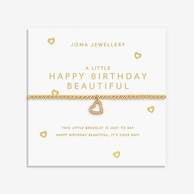 Joma Jewellery Gold Bracelet - Happy Birthday Beautiful - A Little
