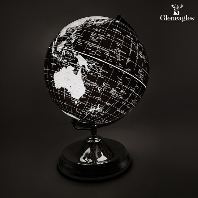 Gleneagles Light Up Travel Globe - Black & Silver