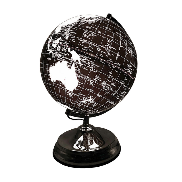 Gleneagles Light Up Travel Globe - Black & Silver