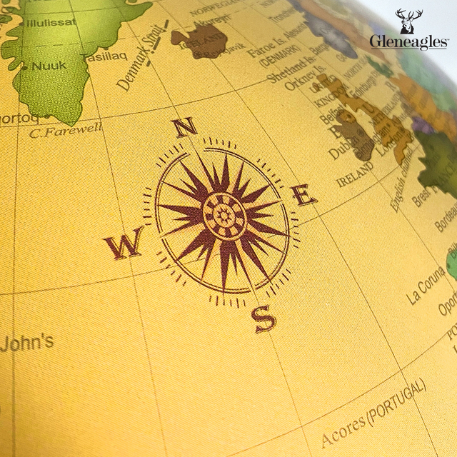 Gleneagles Travel Globe -  Antique Style
