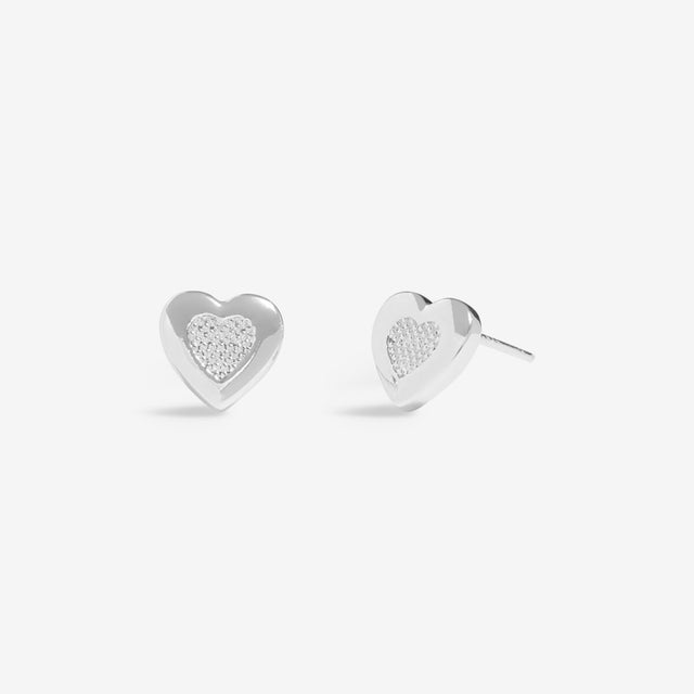 Joma Jewellery Silver Earrings - With Love - A Little