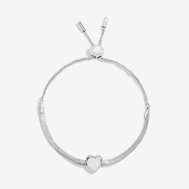 Joma Jewellery Bracelet Bar - Silver Heart Snake