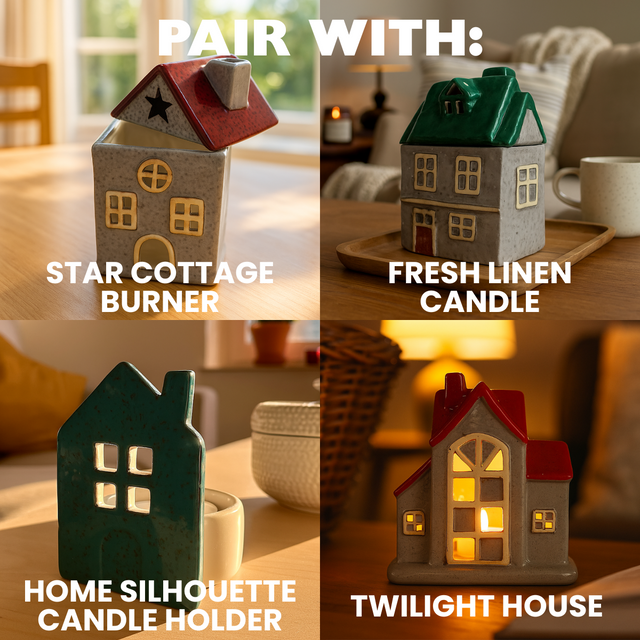 Cello Home Silhouette Candle Holder - Green