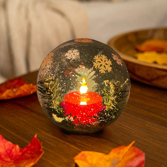 Large Gleneagles Christmas Neon LED USB Glass Lamp illuminating a stylish living room display, creating a bright, festive ambience with bold neon-style indoor Christmas light.