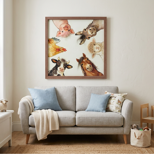 Gleneagles - Farm Animals Group - 3D Canvas Frame