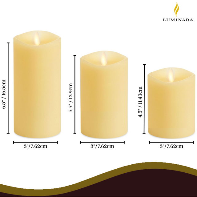 Luminara Flameless LED Ivory Candles Gift Set - 3pk & Remote