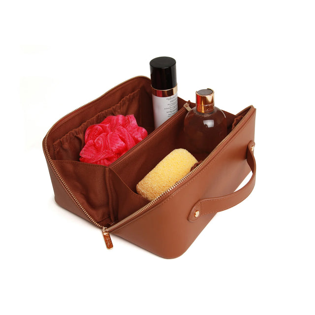 Alice Wheeler Tan Nappa Train Case