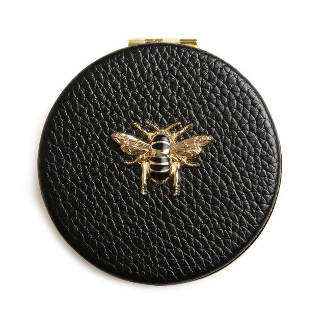 Alice Wheeler Compact Round Mirror - Black