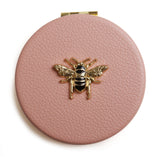 Alice Wheeler Compact Round Mirror - Pink
