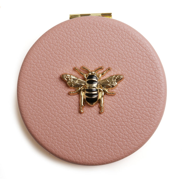 Alice Wheeler Compact Round Mirror - Pink