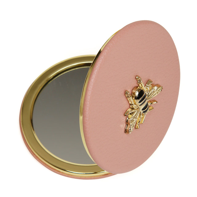 Alice Wheeler Compact Round Mirror - Pink