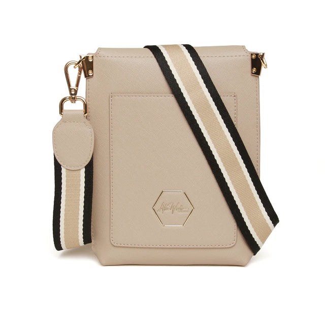 Alice Wheeler Brompton Honeycomb Cross Body Bag - Stone
