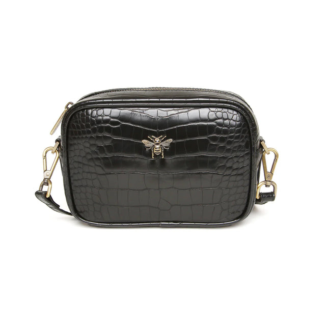 Alice Wheeler Mini Crossbody Bag - Black Croc
