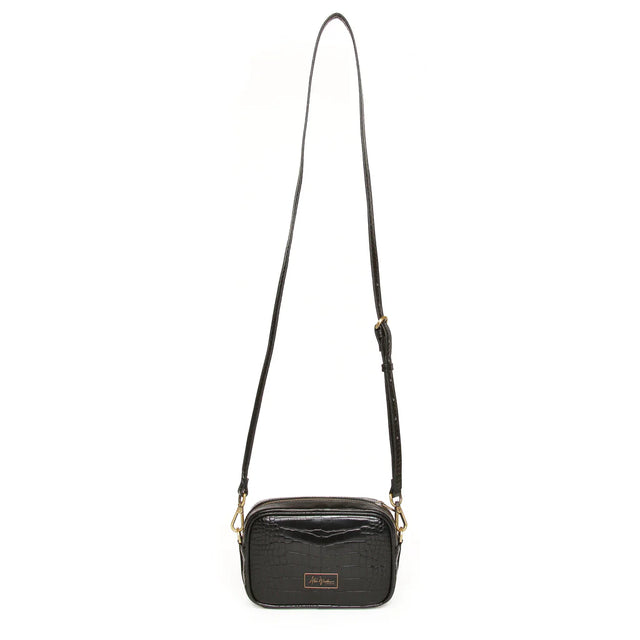 Alice Wheeler Mini Crossbody Bag - Black Croc