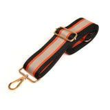 Alice Wheeler Woven Shoulder Strap - Black, Orange & Stone