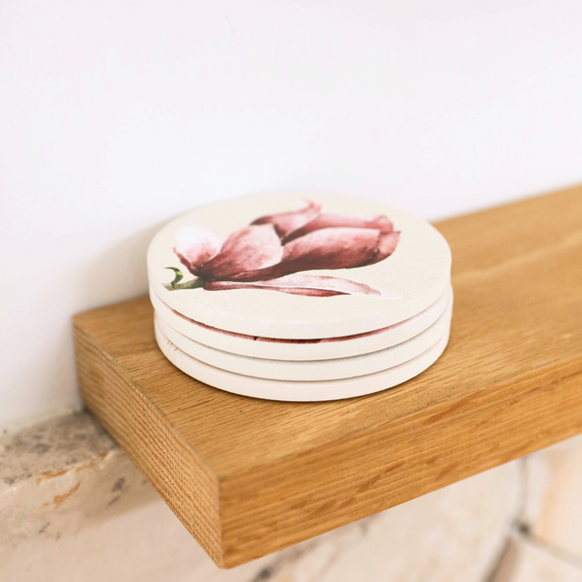 Splosh Blossom Ceramic Coaster Flower Closed